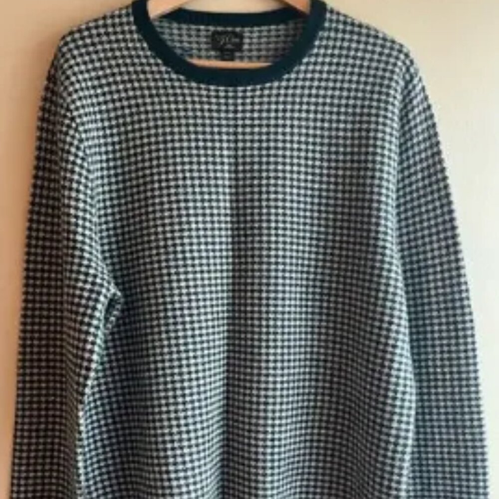 New J.CREW Knit Mens Cashmere Crew Neck Green Sweater XL